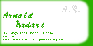 arnold madari business card